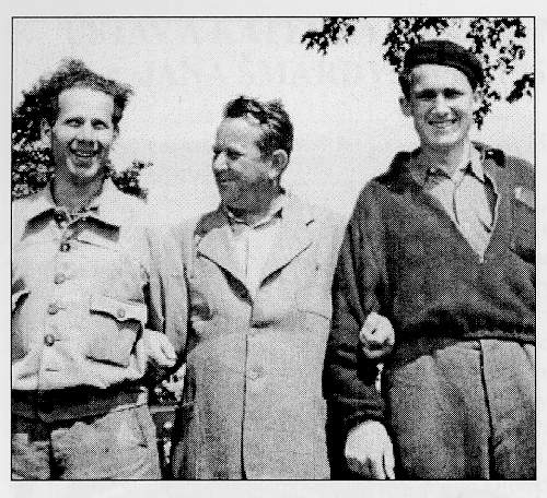 Exkurze ve Strážnici: František Kühn, Jan Šmarda a František Figer, květen 1953