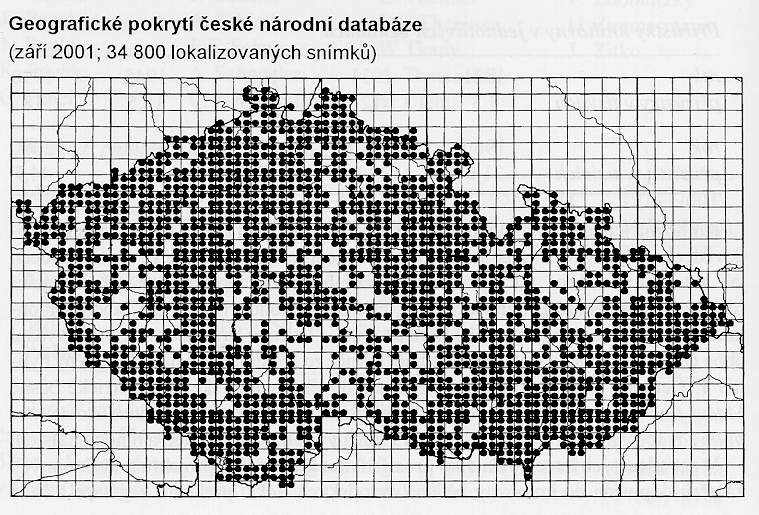 Geografické pokrytí české národní databáze