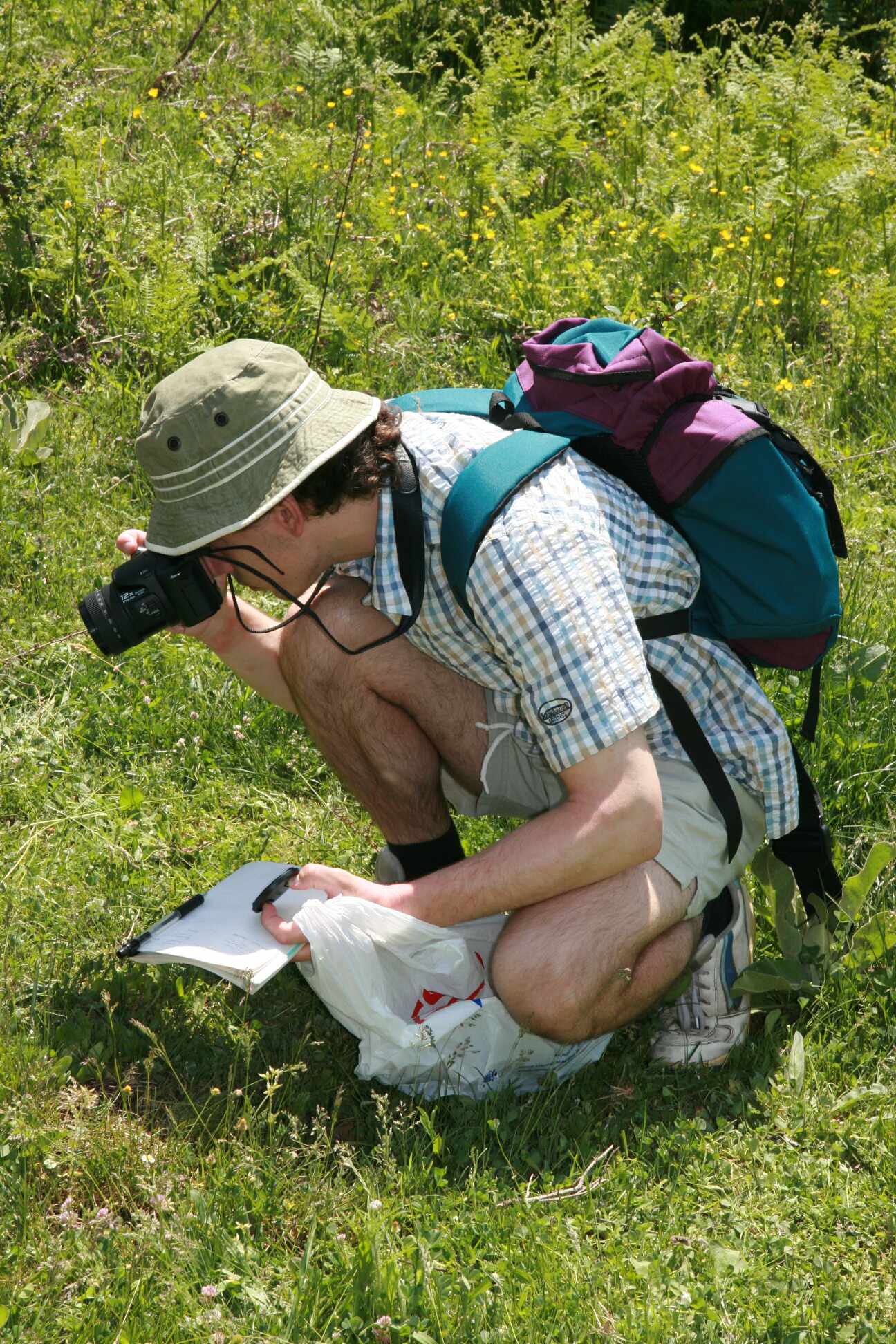Pavel Veselý taking photo of Lupinus albus