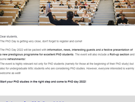 Invitation to the PhD Day 2022