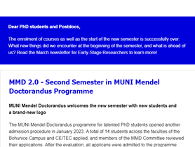 Newsletter for PhD students and Postdocs of the Faculty of Science MU 03/2023