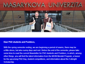 Newsletter for PhD students and Postdocs of the Faculty of Science MU 06/2023