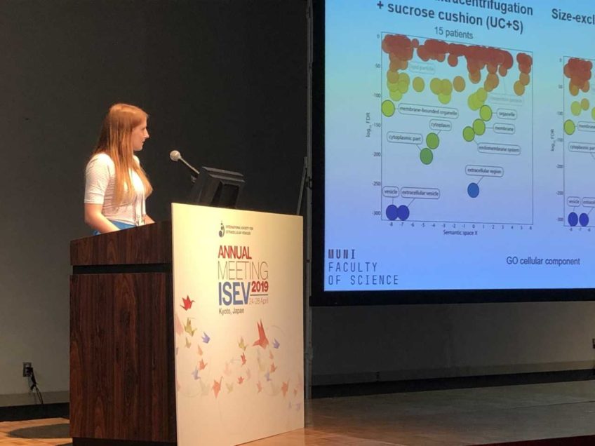 Anna Kotrbova presenting MS analysis of extracellular vesicles at ISEV 2019!