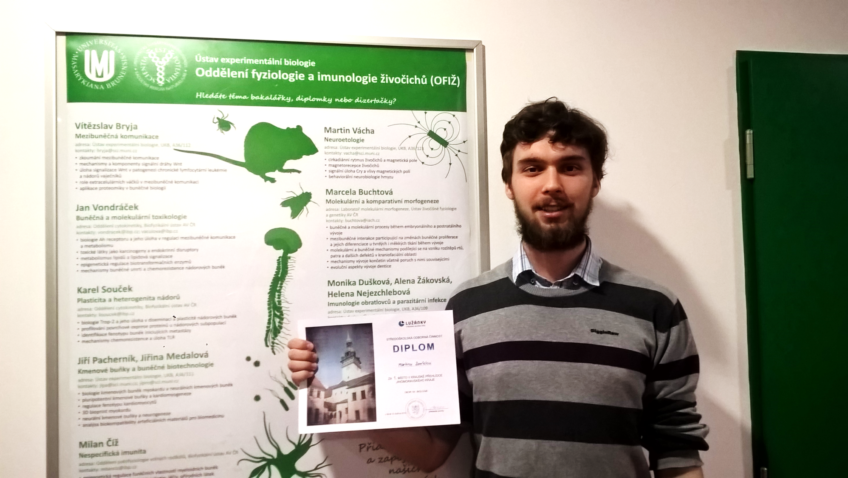Martin Zavřel has won the 1st place in biology category of SOC contest in South Moravian Region!