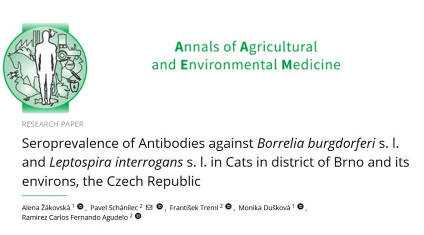 Seroprevalence of Antibodies against Borrelia burgdorferi s. l. and Leptospira interrogans s. l. in Cats in district of Brno and its environs, the Czech Republic
