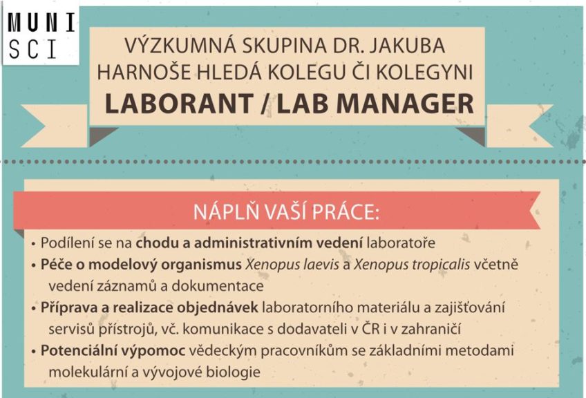 Nabídka pracovní pozice: laborant / labmanager